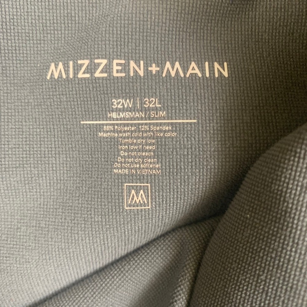 Mizzen+Main‎ Helmsman Slim Chino Pants Mens 32x32 Gray Performance Golf - Picture 2 of 9